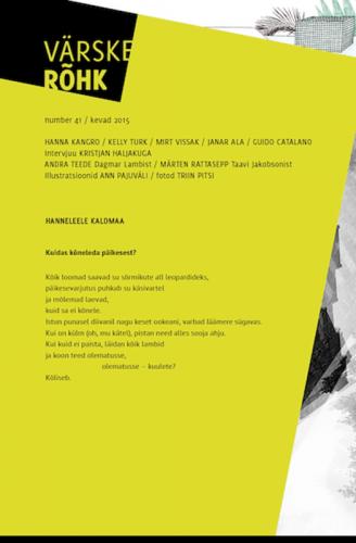 V&auml;rske R&otilde;hk nr 41 (1/2015)