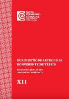 Uurimist&ouml;&ouml;de artiklid ja konverentside teesid XII
