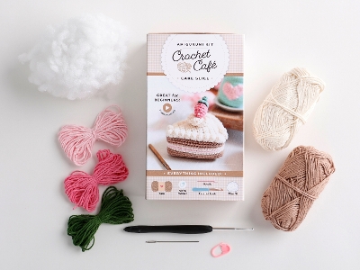 Crochet Cafe Amigurumi Kit Cake Slice: Everything You Need Is Included: 100%-Cotton Yarn, Crochet Hook, Stitch  Marker, Tapestry Needle, Fiberfill, Step-by-Step Leaflet, and Exclusive Instruction Videos; Beginner Friendly!