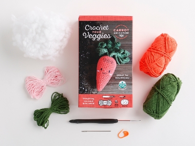 Crochet Your Veggies Amigurumi Kit Carrot: Everything You Need Is Included: 100%-Cotton Yarn, Crochet Hook, Stitch  Marker, Tapestry Needle, Fiberfill, Step-by-Step Leaflet, and Exclusive Instruction Videos; Beginner Friendly!