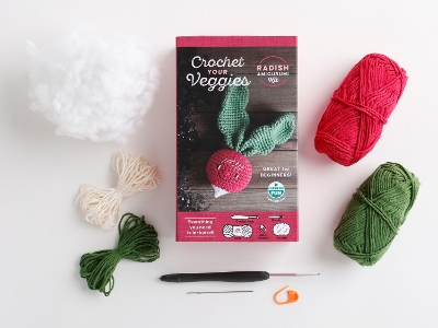 Crochet Your Veggies Amigurumi Kit Radish: Everything You Need Is Included: 100%-Cotton Yarn, Crochet Hook, Stitch  Marker, Tapestry Needle, Fiberfill, Step-by-Step Leaflet, and Exclusive Instruction Videos; Beginner Friendly!