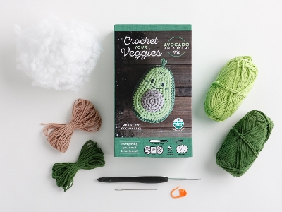 Crochet Your Veggies Amigurumi Kit Avocado: Everything You Need Is Included: 100%-Cotton Yarn, Crochet Hook, Stitch  Marker, Tapestry Needle, Fiberfill, Step-by-Step Leaflet, and Exclusive Instruction Videos; Beginner Friendly!