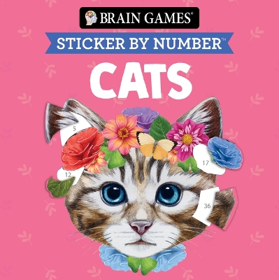 Brain Games - Sticker by Number Compact Edition: Cats 7x7 Inches Perfect  Gift for Cat Lovers, Travel Size Activity Book for Adults & Kids 7plus