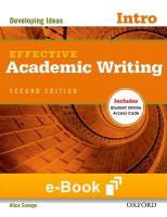 Effective Academic Writing 2e Intro Student E-Book
