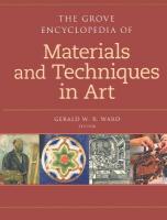 Grove Dictionary of Materials and Techniques in Art