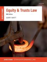Equity & Trusts Law Directions 8th Revised edition