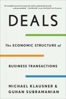 Deals: The Economic Structure of Business Transactions