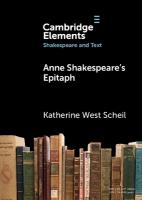 Anne Shakespeare's Epitaph