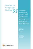 Language Assessment Literacy and Competence Volume 1: Research and Reflections from the Field - Paperback