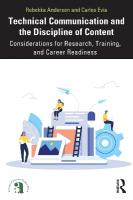 Technical Communication and the Discipline of Content: Considerations for Research, Training, and Career Readiness
