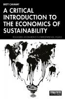 Critical Introduction to the Economics of Sustainability