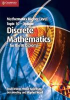 Mathematics Higher Level for the IB Diploma Option Topic 10 Discrete  Mathematics