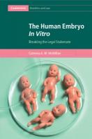 Human Embryo In Vitro: Breaking the Legal Stalemate
