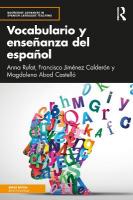 Vocabulario y ense&ntilde;anza del espa&ntilde;ol: teoria y metodologia