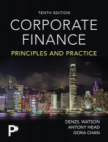 Corporate Finance: Principles and Practice 10th edition