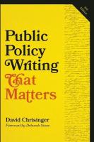 Public Policy Writing That Matters third edition