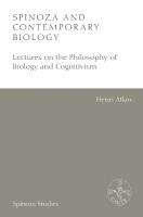 Spinoza and Contemporary Biology: Lectures on the Philosophy of Biology and Cognitivism
