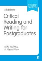 Critical Reading and Writing for Postgraduates 5th Revised edition