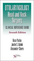 Otolaryngology-Head and Neck Surgery: Clinical Reference Guide 7th New edition