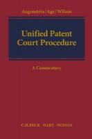 Unified Patent Court Procedure: UPC Agreement, Rules of Procedure, Statute