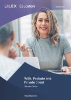 Wills, Probate and Private Client 2nd edition