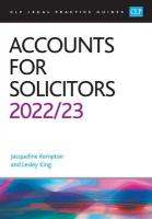Accounts for Solicitors 2022/2023: Legal Practice Course Guides (LPC) Revised edition