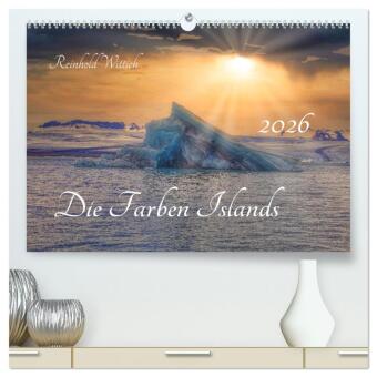 Die Farben Islands (hochwertiger Premium Wandkalender 2026 DIN A2 quer), Kunstdruck in Hochglanz: Erleben Sie atemberaubende Landschaften, von dampfenden Geysiren bis zu den schimmernden Gletscherlagunen, eingefangen in atemberaubenden Fotografien.