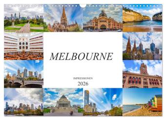 Melbourne Impressionen (Wandkalender 2026 DIN A3 quer), CALVENDO Monatskalender: Zw&ouml;lf beeindruckende Bilder von der Metropole Melbourne