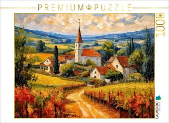 CALVENDO Puzzle Dorf in den Weinbergen | 1000 Teile Lege-Gr&ouml;&szlig;e 64x48cm Foto-Puzzle f&uuml;r gl&uuml;ckliche Stunden: Idyllische Architektur in der Landschaft